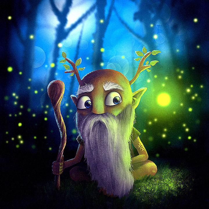 A digital painting of Lithuanian folklore creature Kaukas. For a project of Lithuanian artists, dedicated to our folklore.